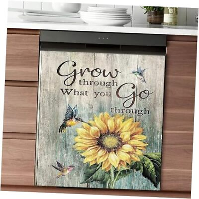 #ad Sunflower Kitchen DecorBird Dishwasher Cover 23x26inch Magnetic Flower $59.14