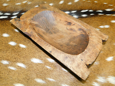 * Carved Wooden Dough Bowl Primitive Wood Trencher Tray Rustic Home Decor 9 11quot; $9.99
