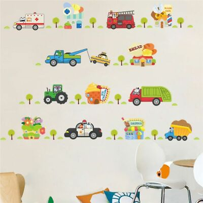 #ad Cartoon Car Wall Decor Decals For Boys Bedroom Kids Room Car Poster Mural Wall $14.99
