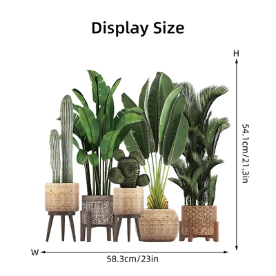 #ad #ad Tropical Potted Plant Wall Stickers for Living Room Bedroom Background Wall Deco $30.81