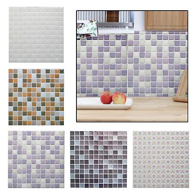 #ad Wall Sticker Waterproof Backsplash Tiles Wall Decals Bathroom Wall Decor $8.69