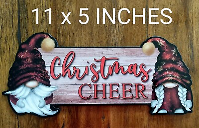 #ad #ad 11quot; Gnome Christmas Cheer Wall Decor Home Holiday Merry Winter Art Country Santa $8.99