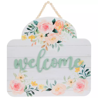 #ad #ad Welcome Floral Wood Wall Decor country farm cottage look $21.00