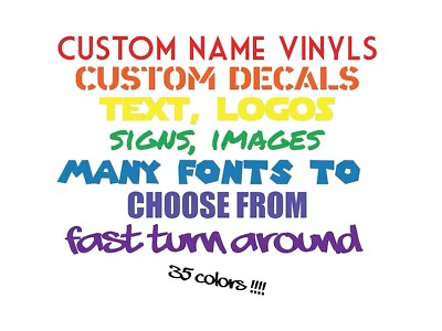 #ad Custom Vinyl Lettering Transfer Decal Sticker Personalized Wall Window $1.59