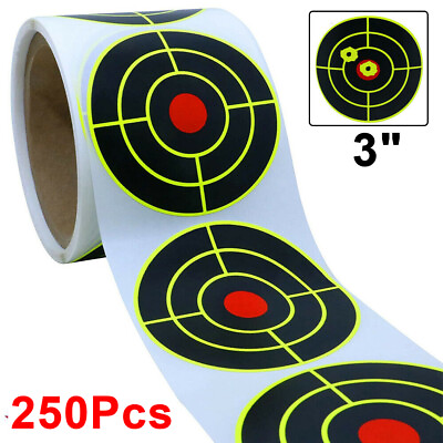 #ad 250Pcs Splatter Target Stickers Paper 3quot; Self Adhesive Reactive Targets Shooting $13.49