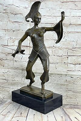 #ad Chiparus Art Deco Dancer Flared Costume Bronze Statue Sculpture Figure on Marble $174.50