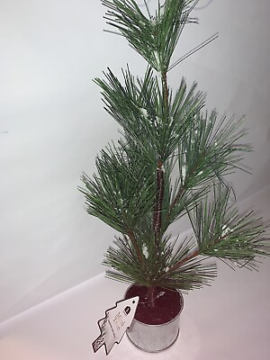 #ad 1 Pc Target Bullseye 12quot; Mini Artificial Pine Flocked Christmas Tree Table Decor $8.99