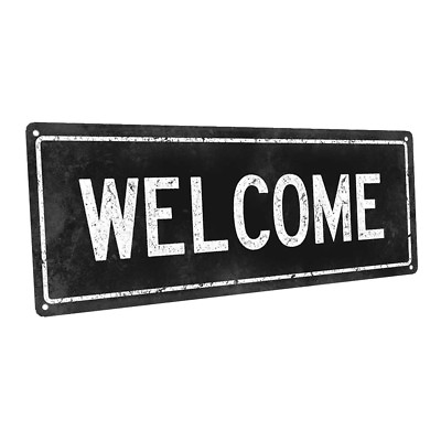 #ad Black Welcome Metal Sign; Wall Decor for Home and Office $24.99