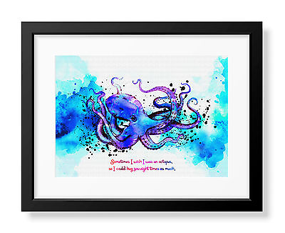 #ad Uhomate Colorful Octopus Inspirational Quote Poster Art Nursery Wall Decor C058 $59.99