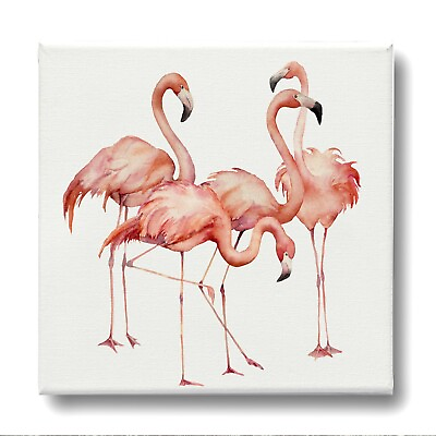 #ad Framed Canvas Wall Art Painting Print Room Romantic Floral Flamingo Bird BIRD011 $18.99