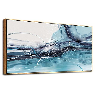 #ad Wood Framed Canvas Art Prints Abstract Wall Art For Living Room Large Size Wa... $295.38