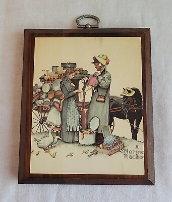 #ad Norman Rockwell Country Pedlar Rustic Art Wall Plaque $6.00
