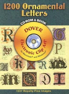#ad 1200 Ornamental Letters Dover Electronic Clip Art CD ROM and Book GOOD $6.07
