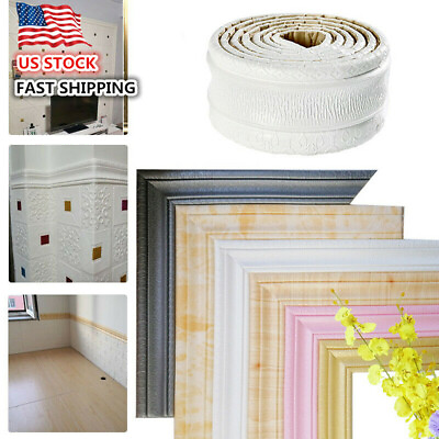 #ad 7.5FT 3D Wall Paper Borders Waterproof Self adhesive Wall Sticker DIY Home Decor $6.79