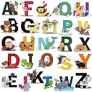 #ad Animal Alphabet Kids Wall Decals Peel amp; Stick Educational Baby Stickers for $18.91