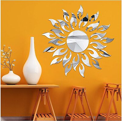 #ad 3D Mirror Sunlower Wall Decor Sticker CUNYA Peel and Stick Wall Art Decals Rem $15.29