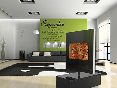 #ad REMEMBER THE MOMENTS Vinyl Wall Art Decal Home Decor Words Lettering $12.35