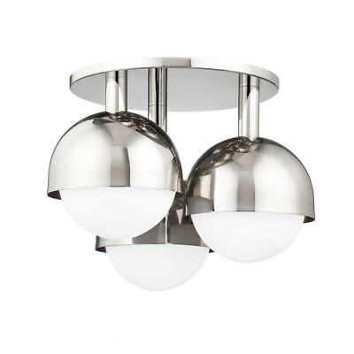 #ad 3 Light Semi Flush Mount in Art Deco Transitional Style 18.75 Inches Wide by $420.95