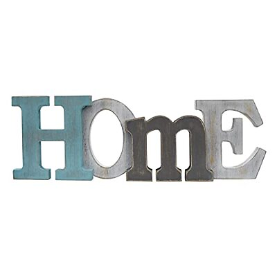 #ad #ad Rustic Wood Home Sign Decorative Cutout Word Sign Wall Decor Multicolor Woode... $28.65