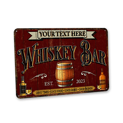 #ad Custom Whiskey Bar Sign Rustic Home Bar Decor Gift For Dad Man Cave 108122002195 $19.95