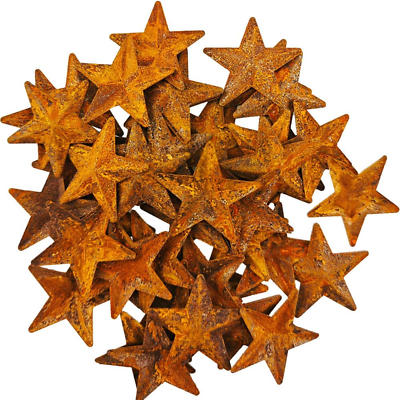 #ad 50 Metal Star Wall Decor Rustic Mini Ornament Rusty Stars for Crafts Tiny Texas $8.59