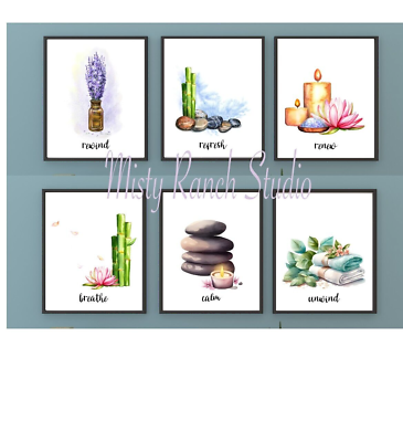 #ad #ad Set of 6 Spa Relaxation Zen UNFRAMED Wall Art Prints. Each measures 8x10 $17.98
