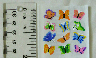 Sandylion BUTTERFLIES MINI 1 Square of Vintage Mini Butterfly Stickers $3.51