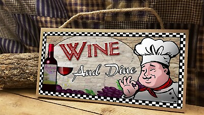 #ad Italian Fat Chef Kitchen Wine And Dine Lodge Cabin Plaque 5quot;x10quot; $14.99