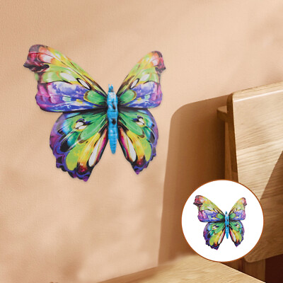 #ad Butterfly Shaped Wall Hanging Indoor Rustic Wall Butterfly Statue Hanging $8.65