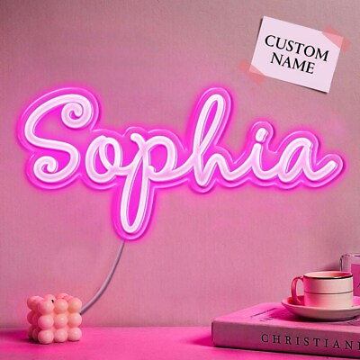 #ad Personalized Name Neon Sign Custom Home Wall Decorations Light Sign Birthday Par $83.84