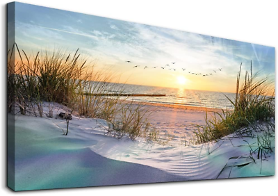 #ad Canvas Wall Art for Living Room Large Size Wall Art Decor for Bedroom Blue Ocean $67.99