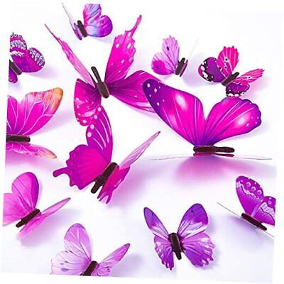#ad 48Pcs 3D Butterfly Wall Decor Removable Butterfly Decorations for Girls $18.50