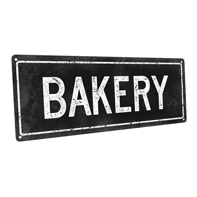 #ad Black Bakery Metal Sign; Wall Decor for Kitchen and Dinning Room $19.99