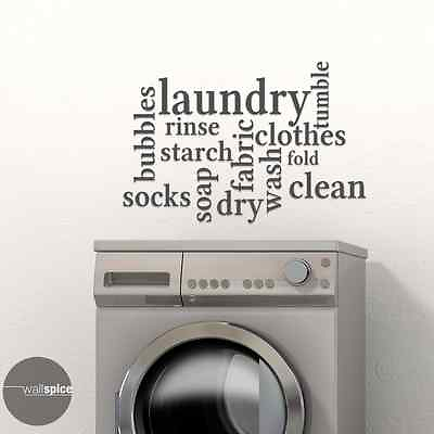 #ad Laundry Room Words Mural Subway Art Vinyl Wall Decal Sticker $12.99