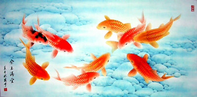 #ad Canvas Art Wall Modern HD Print oil painting China Feng Shui Fish Koi Home Deco $15.00