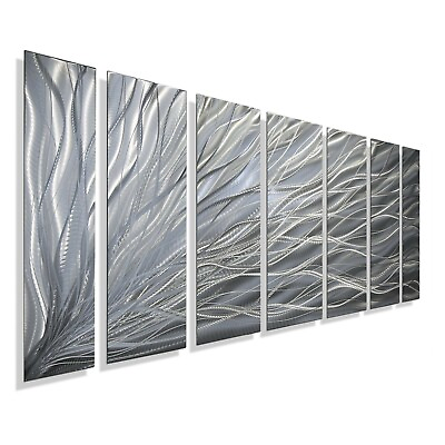 Abstract Metal Wall Art Sculpture Modern Silver Decor Original Signed Jon Allen $390.00