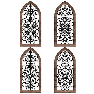 #ad #ad 4 Pieces Thicken Rustic Wall Decor Modern Farmhouse Decor Wooden Hollow Carve... $19.13