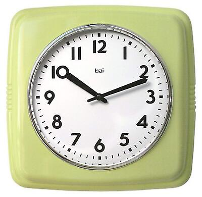 #ad Square Retro Wall Clock Chartreuse $30.27
