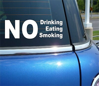 #ad NO DRINKING EATING SMOKING WINDOW BUSINESS OFFICE DECAL STICKER CAR WALL DECOR $7.94