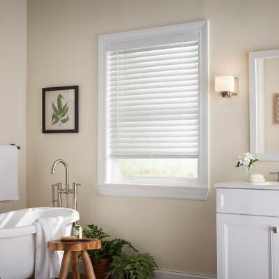 #ad CUSTOM CUT Sizes Home Decorators White Cordless 2quot; Premium Faux Wood Blinds $135.00