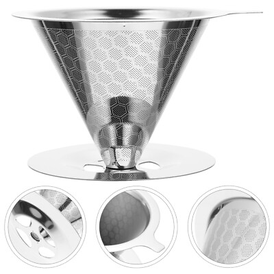 #ad Coffee Filter 304 Stainless Steel Filters Pour Over Metal Dripper $14.95