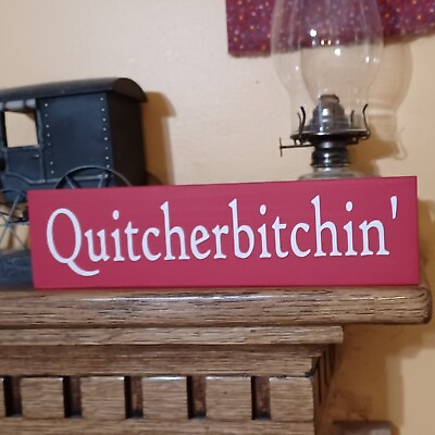 #ad #ad Quitcherbitchin#x27; rustic country farmhouse funny vintage home decor sign Red $11.95