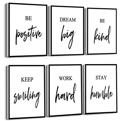 #ad Inspirational Wall Art Framed Motivational Canvas Wall Art Positive Quote fo... $50.77