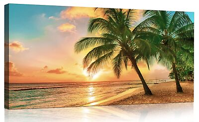 #ad Beach Wall Art for Living Room Ocean Canvas Wall Decor for Home Tropical Palm... $59.75