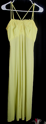 #ad Formal Yellow Vintage Long Strappy Small NO SZIE 28quot; wasit Women#x27;s Dress $12.00