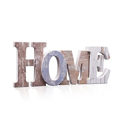 #ad Wood Home Sign Decorative Art Wall Mount Free Standing Wooden Word Table Sign $20.87
