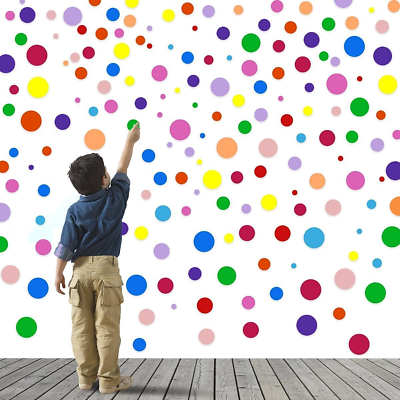 #ad 264 Pieces Polka Dot Wall Decals Circles Decals for Wall Vinyl Dots Stickers Set $13.46