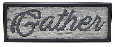 Gather Sign Word Art Home Kitchen Decor Wall Hanging Cursive Script Typography $14.99