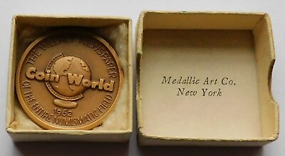 #ad 1962 Coin World Bronze Medal Charlotte US Mint Medallic Art Co. New York $19.99