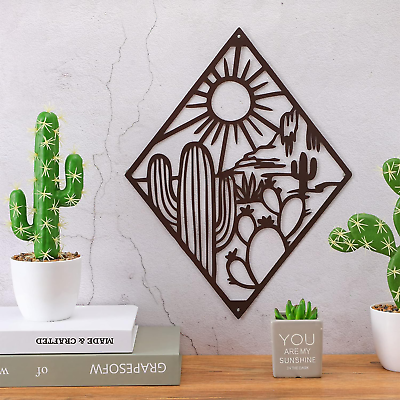 #ad Metal Art Home Decor Cactus Wall Natural Themed Plant Modern for Office Living $21.62